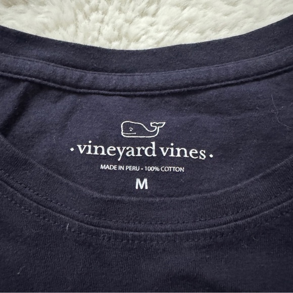 Vineyard Vines Navy T-Shirt with Patterned Pocket - Picture 4 of 4
